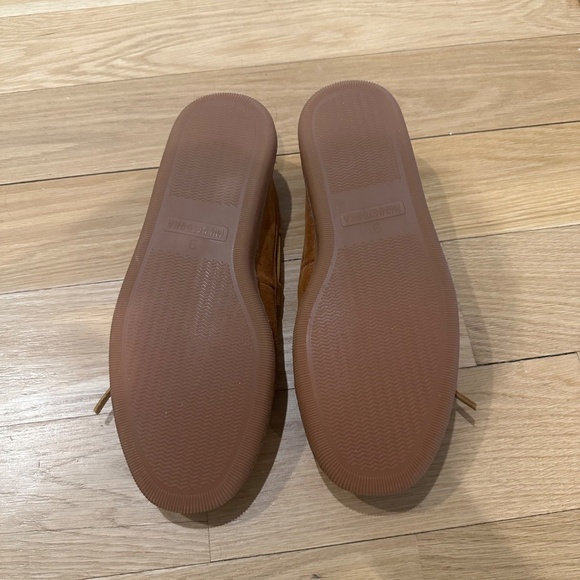 Minnetonka Men's Pile Lined Hardsole Moccasin Suede Slippers Brown Size 9 - Picture 4 of 5